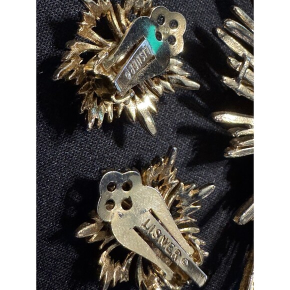 Vintage Liner Signed Mid Century Starburst Brooch, Clip On Earrings (read Desc.) - Picture 7 of 7